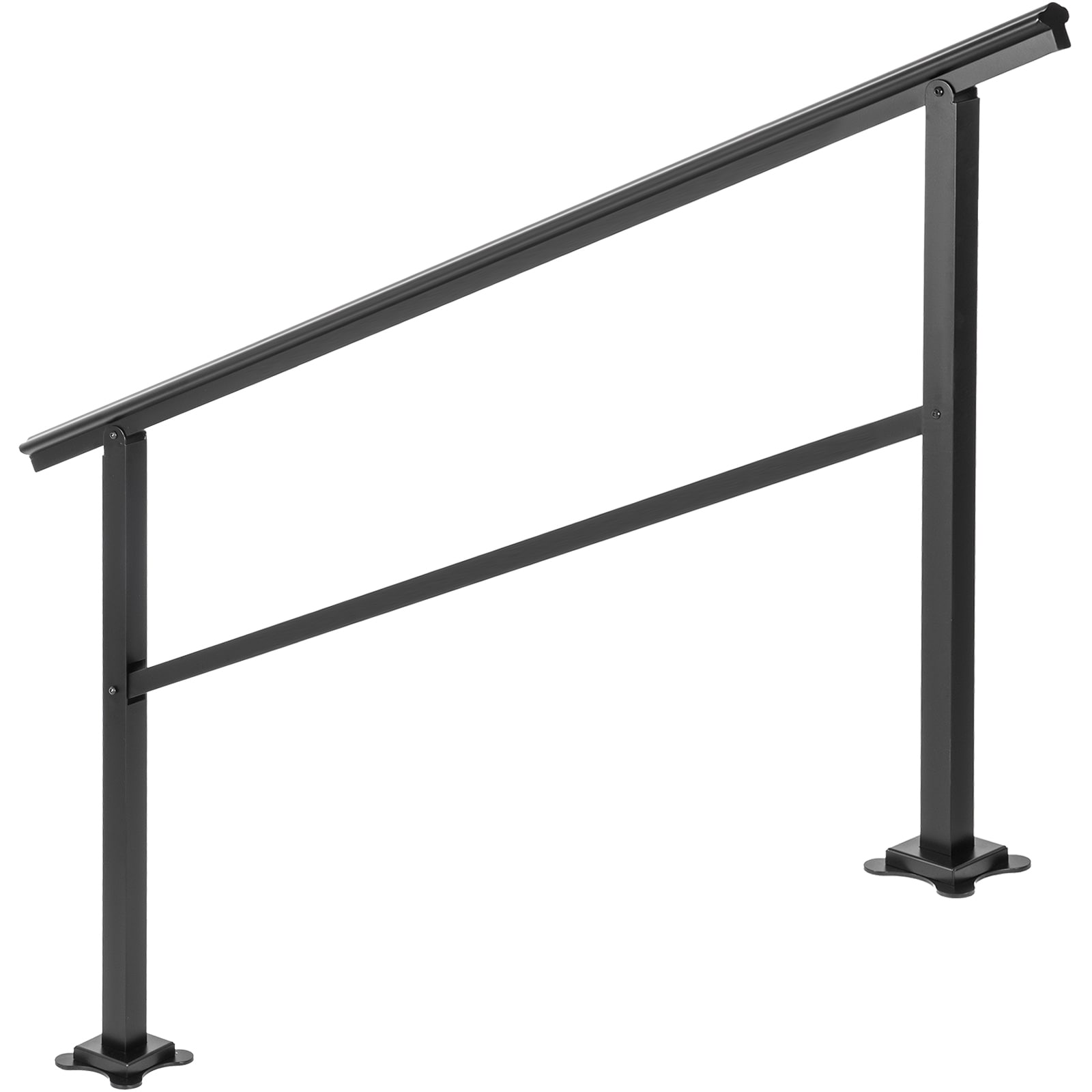 Outdoor Handrail 165LBS Load Handrail Outdoor Stairs Aluminum Stair Handrail 60 X 35" Outdoor Stair Railing Transitional Range From 0 To 30° Staircase Handrail Fits 4-5 Steps With Screw Kit_maomaolike.com